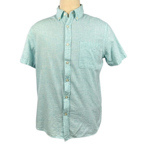 Sonoma Men's Green Button‎ Down Shirt Short Sleeves Sz Large - Picture 1 of 7